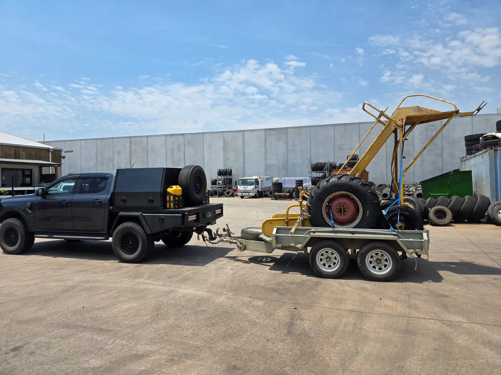 Heavy vehicle tyres being changed by Ruband Tyres technicians